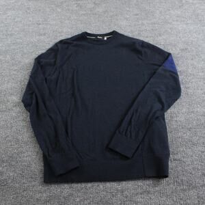 Rapha Sweater Mens Medium Crew Neck Knit Navy Blue Wool Blend Cycling Pullover